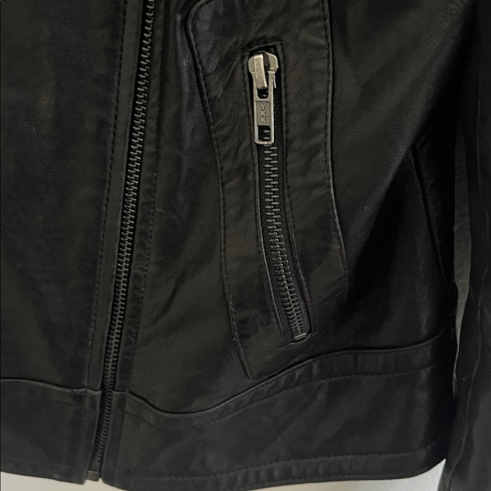 Mackage Black Leather Asymmetrical Moto Jacket - Picture 9 of 12